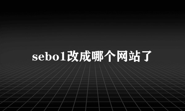 sebo1改成哪个网站了