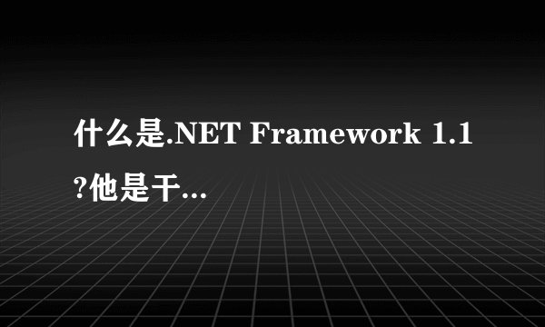 什么是.NET Framework 1.1?他是干吗用的啊``？