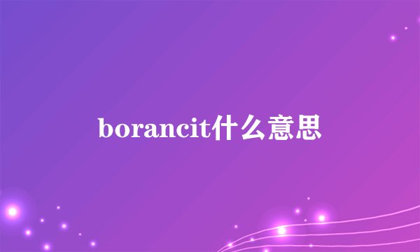 borancit什么意思