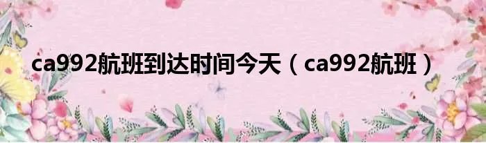 ca992航班到达时间今天（ca992航班）