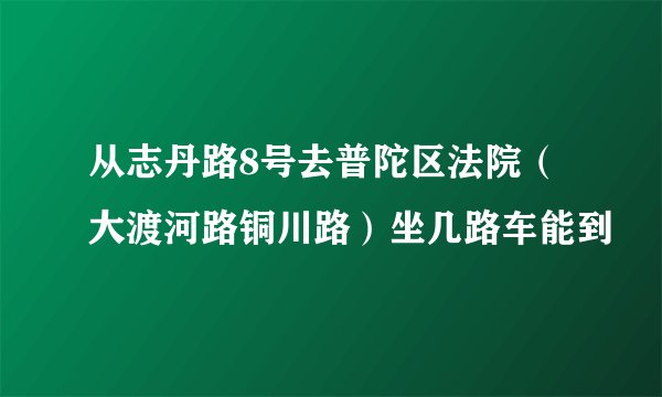 从志丹路8号去普陀区法院（大渡河路铜川路）坐几路车能到