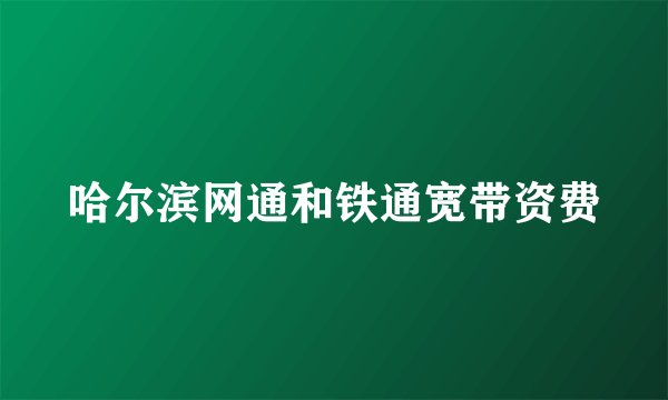 哈尔滨网通和铁通宽带资费