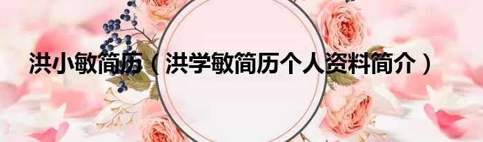 洪小敏简历（洪学敏简历个人资料简介）