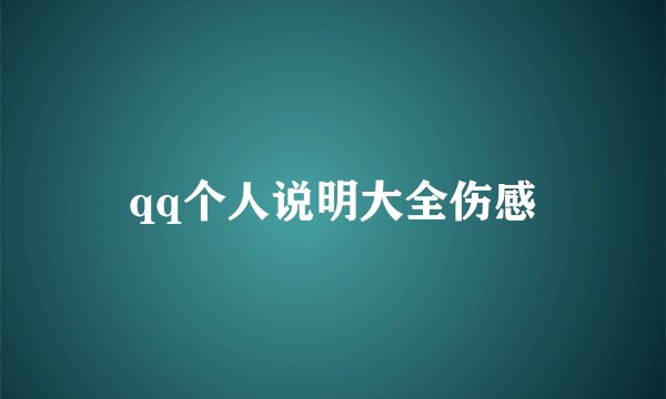 qq个人说明大全伤感