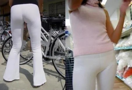 白色紧身衣尴尬图片：女人出门千万不要这样穿（图）