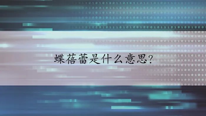 蝶蓓蕾是什么意思？