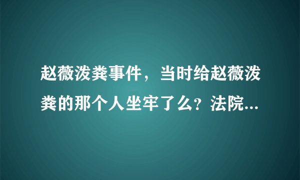 赵薇泼粪事件，当时给赵薇泼粪的那个人坐牢了么？法院怎么判的？