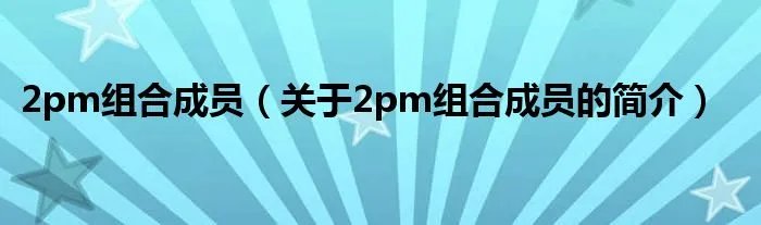 2pm组合成员（关于2pm组合成员的简介）