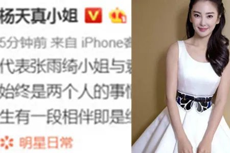 张雨绮隔空怼大s  发布声明与袁巴元协议离婚