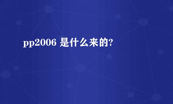 pp2006 是什么来的?