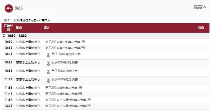 2021东京奥运会7月27日比赛详细赛程 2021东京奥运会7月27日比赛项目