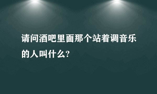 请问酒吧里面那个站着调音乐的人叫什么?