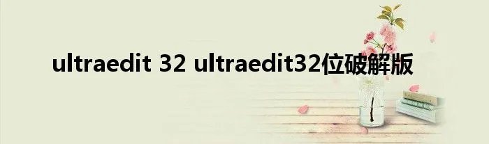 ultraedit 32 ultraedit32位破解版