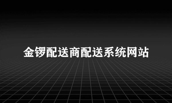 金锣配送商配送系统网站