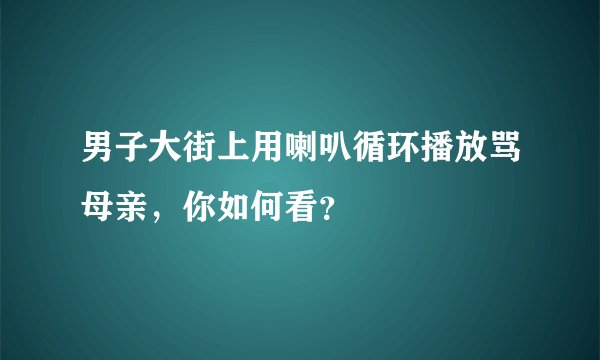男子大街上用喇叭循环播放骂母亲，你如何看？