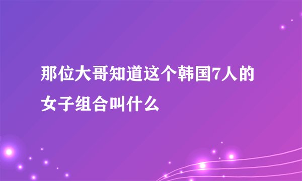 那位大哥知道这个韩国7人的女子组合叫什么