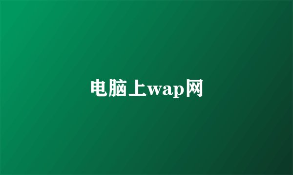 电脑上wap网