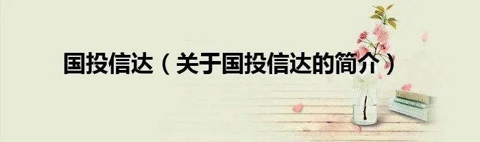 国投信达(关于国投信达的简介)