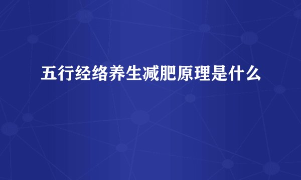 五行经络养生减肥原理是什么