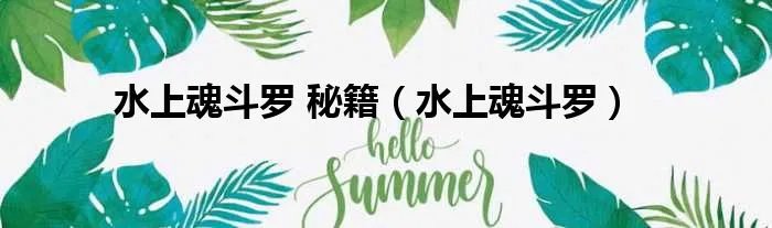 水上魂斗罗 秘籍（水上魂斗罗）