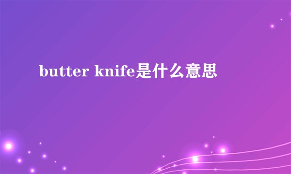 butter knife是什么意思