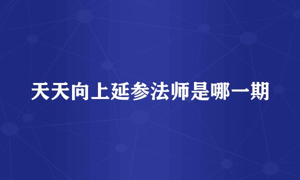 天天向上延参法师是哪一期