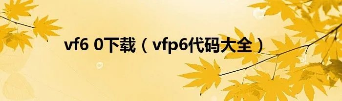 vf6 0下载（vfp6代码大全）
