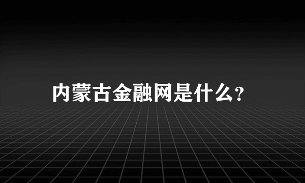 内蒙古金融网是什么？
