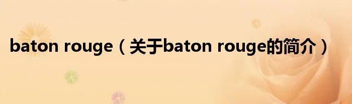 baton rouge（关于baton rouge的简介）