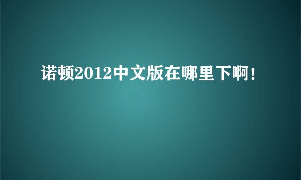 诺顿2012中文版在哪里下啊！