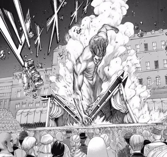 《进击的巨人》漫画第100话 艾伦变身锤死战锤巨人!