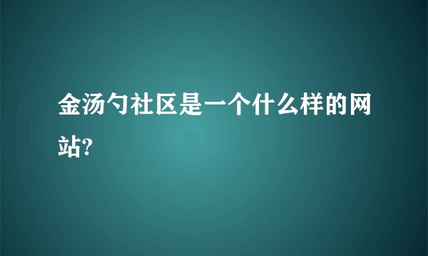 金汤勺社区是一个什么样的网站?
