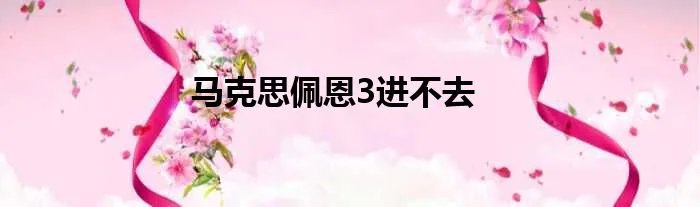 马克思佩恩3进不去