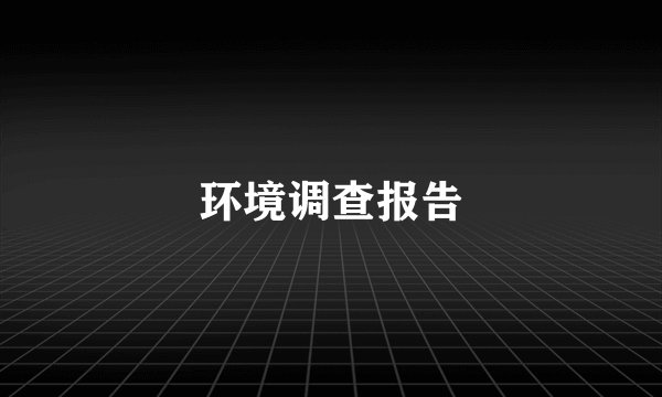 环境调查报告