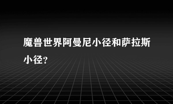 魔兽世界阿曼尼小径和萨拉斯小径？