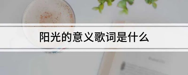阳光的意义歌词是什么