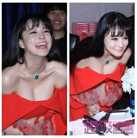 邹市明娇妻大秀香肩 俯身大露惊人事业线