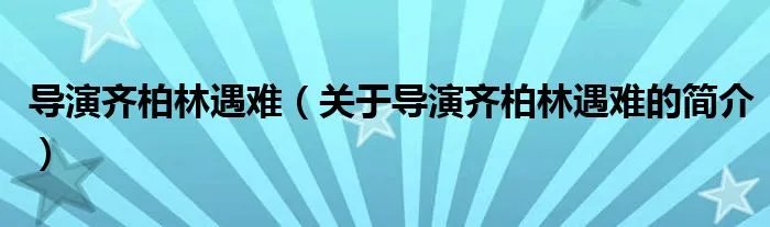 导演齐柏林遇难（关于导演齐柏林遇难的简介）