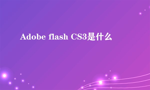 Adobe flash CS3是什么