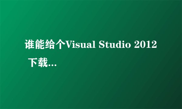 谁能给个Visual Studio 2012 下载地址啊?