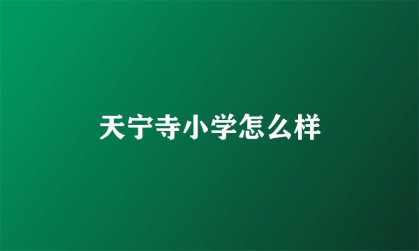 天宁寺小学怎么样