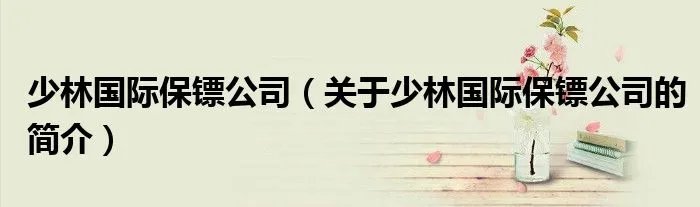 少林国际保镖公司（关于少林国际保镖公司的简介）
