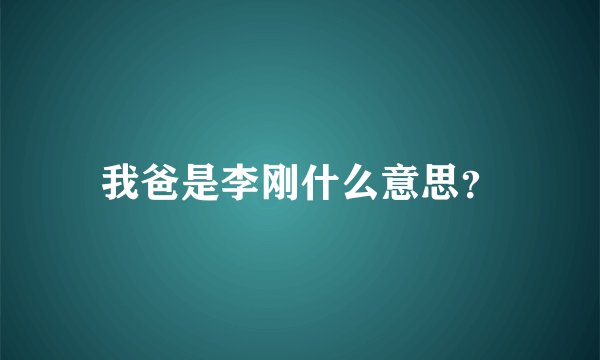 我爸是李刚什么意思？