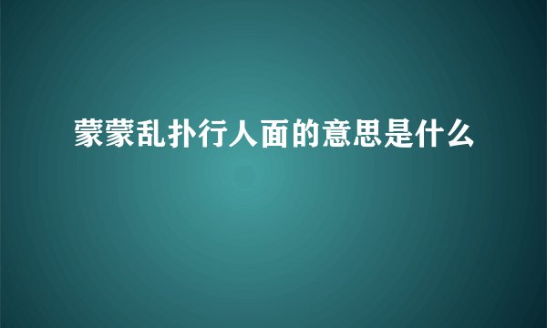 蒙蒙乱扑行人面的意思是什么