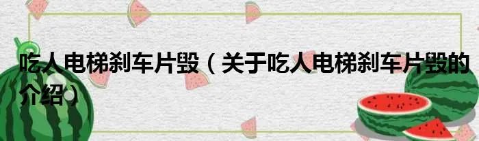 吃人电梯刹车片毁（关于吃人电梯刹车片毁的介绍）