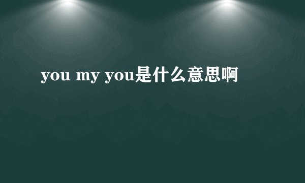 you my you是什么意思啊