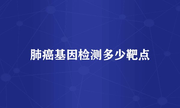 肺癌基因检测多少靶点