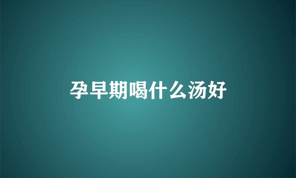 孕早期喝什么汤好