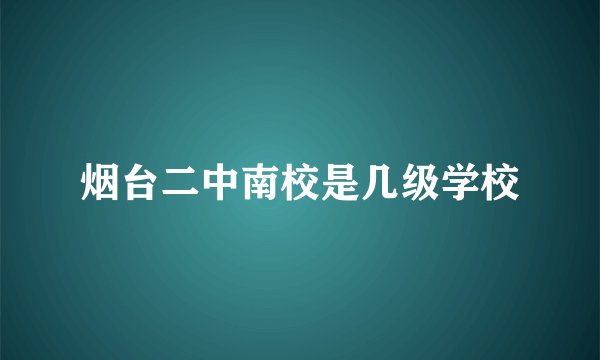 烟台二中南校是几级学校