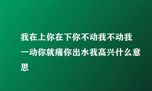 我在上你在下你不动我不动我一动你就痛你出水我高兴什么意思
